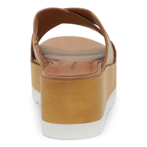 NWT LUCKY BRAND Womens Beige Tri-Tone 1-1/2" Platform Wide Slide Sandals 10 M - Picture 2 of 5